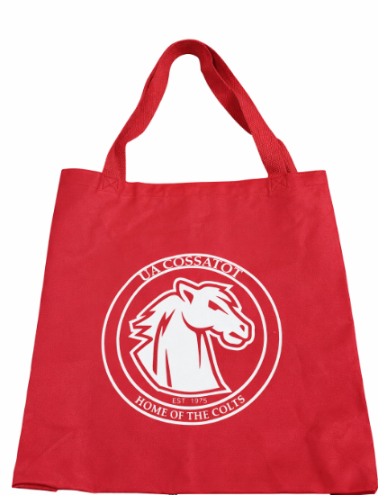 Red Canvas Tote with UA Cossatot logo